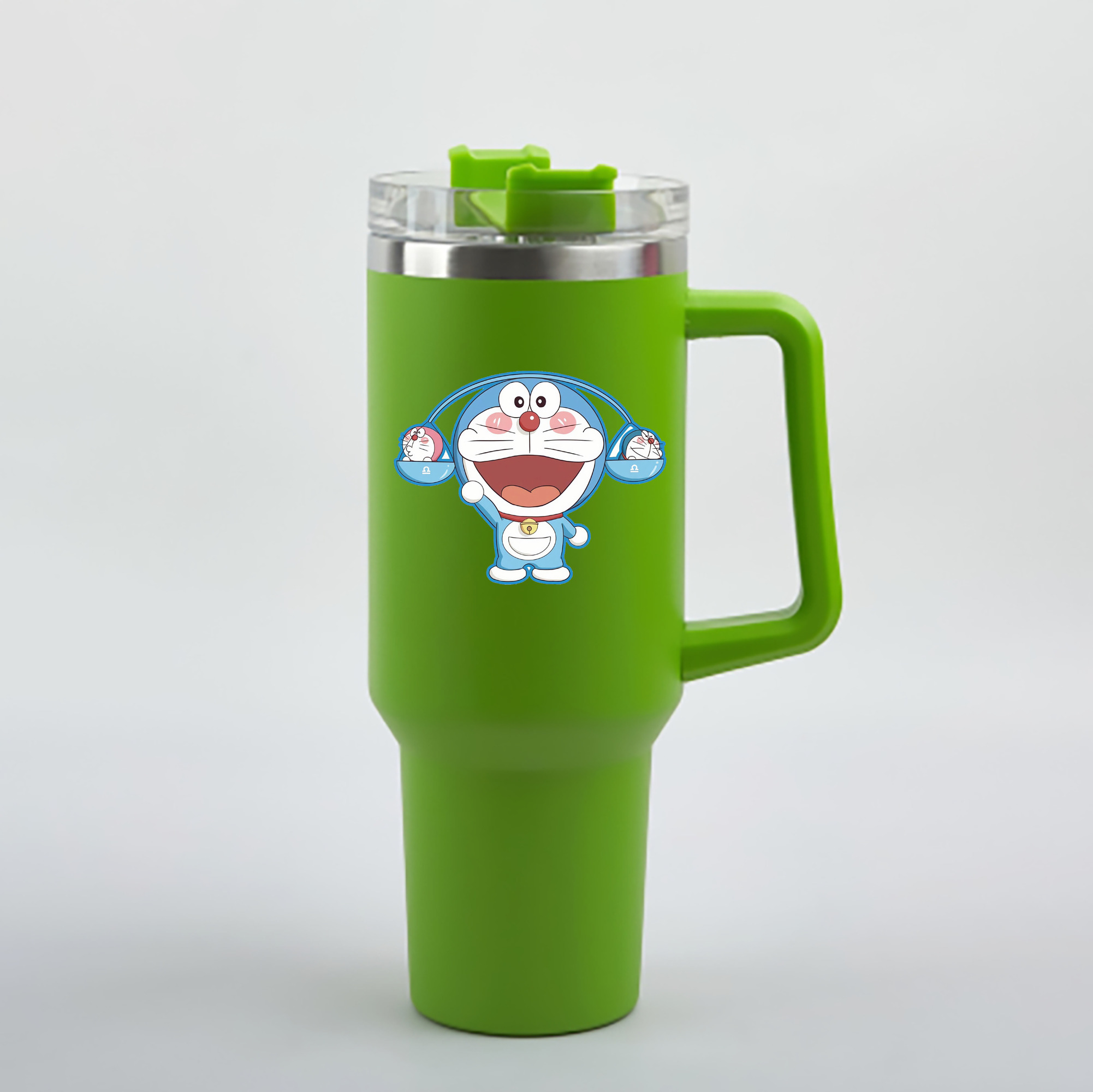 （画像用） ドラえもん Doraemon 1200mL車用タンブラー - クリスタルステッカー（プラスチックストロー付き）